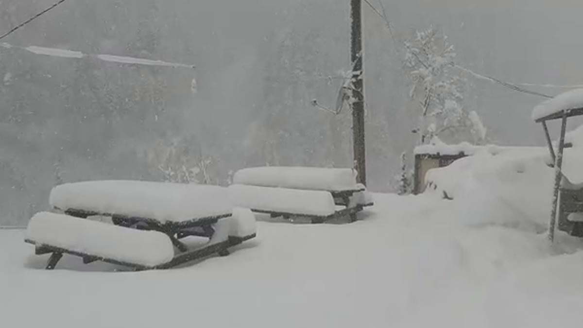 Çamlıhemşin'de kar yağışı 30 santimi aştı