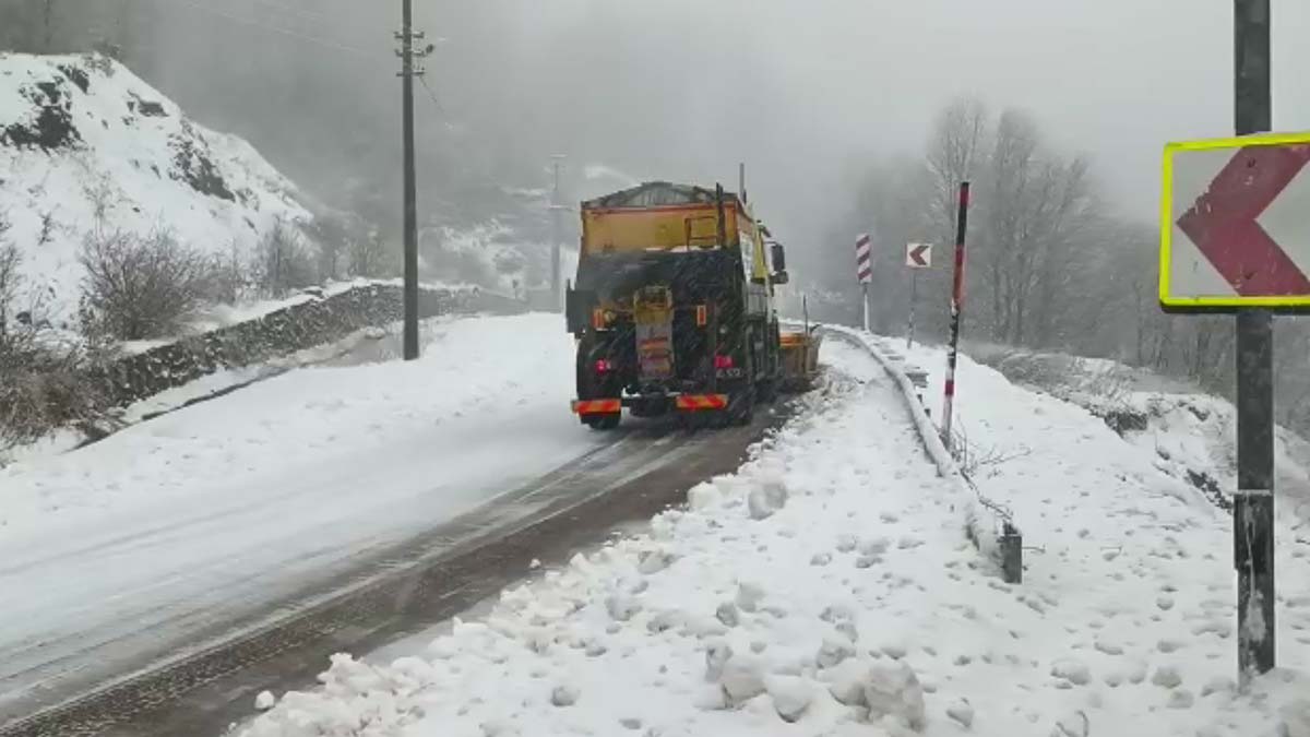 Kocaeli'nin yüksek kesimlerine kar yağdı