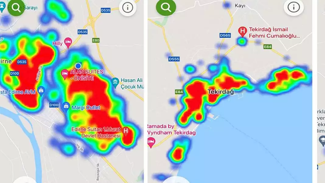 Edirne’nin 278,59 olan vaka sayısı 311,95’e, tekirdağ’ın 336,43 olan vaka sayısı 358,63'e, kırklareli’nin 456,13 olan vaka sayısı ise 467,747'ye yükseldi