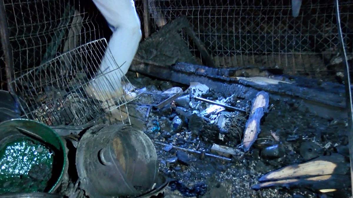 Ankara'da gönüllülerin inşa ettiği barınakta yangın