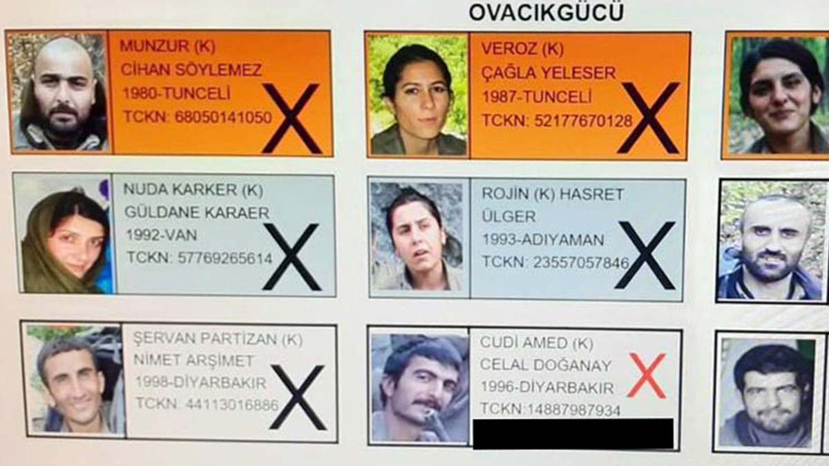 9 terörist, çok sayıda terör eylemine katılmış