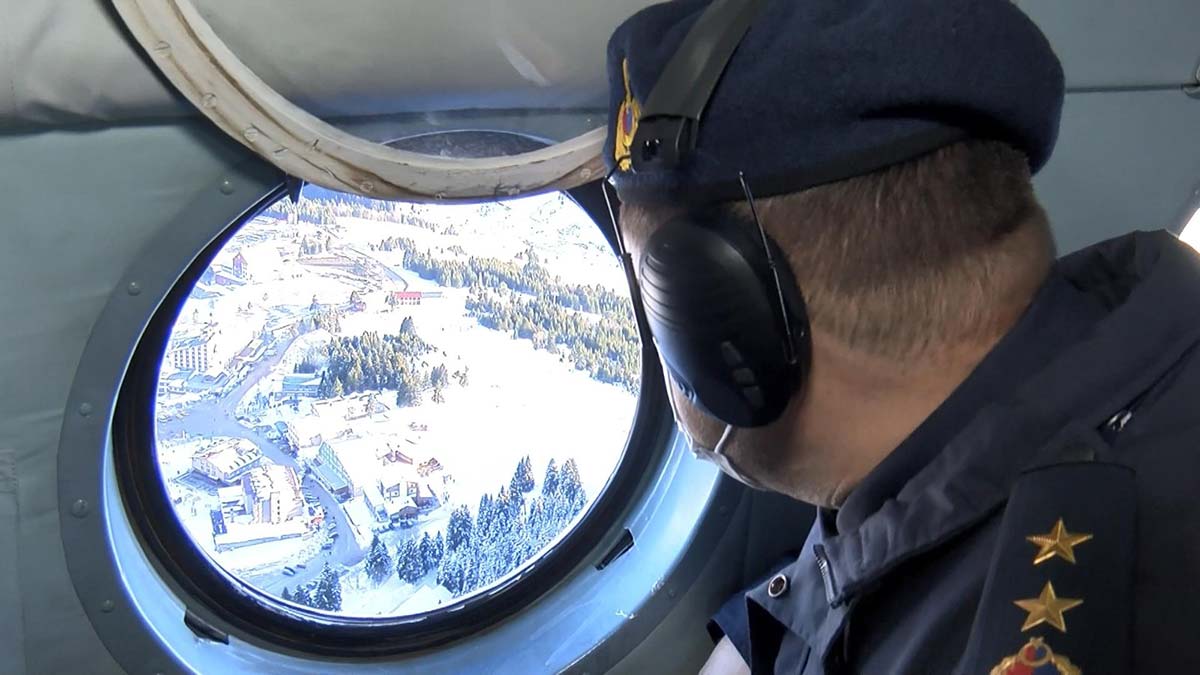 Uludağ'da jandarma helikopterli denetim