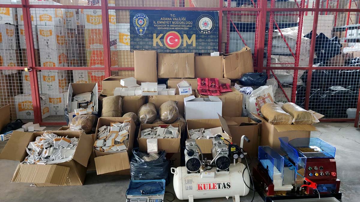 Adana'da 2 milyon 700 bin makaron ele geçirildi