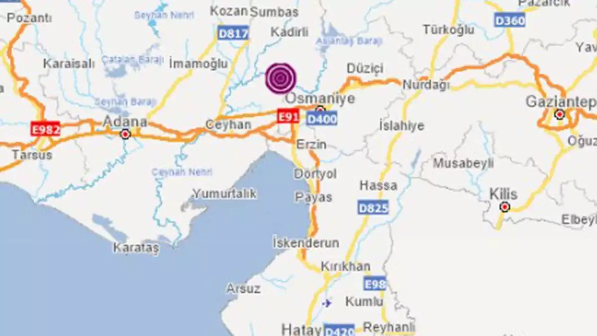 Adana'da 3. 8 büyüklüğünde deprem