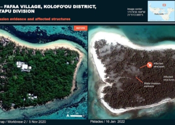 Tonga'daki yanardağ patlamasının uydu görüntüleri