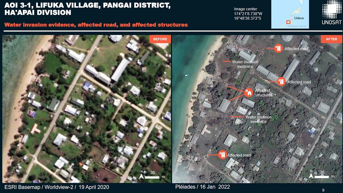 Birleşmiş Milletler, Tonga'daki yanardağ patlamasının ardından uydu görüntülerini paylaştı.