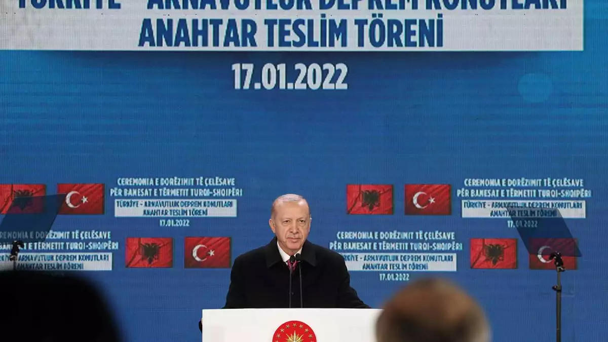 Erdoğan, türkiye-arnavutluk deprem konutları töreni'ne katıldı