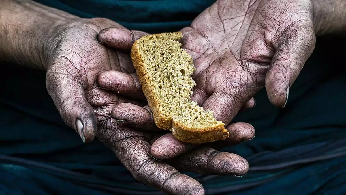 Dirty hands homeless poor man with piece bread modern capitalism society - yazarlar - haberton