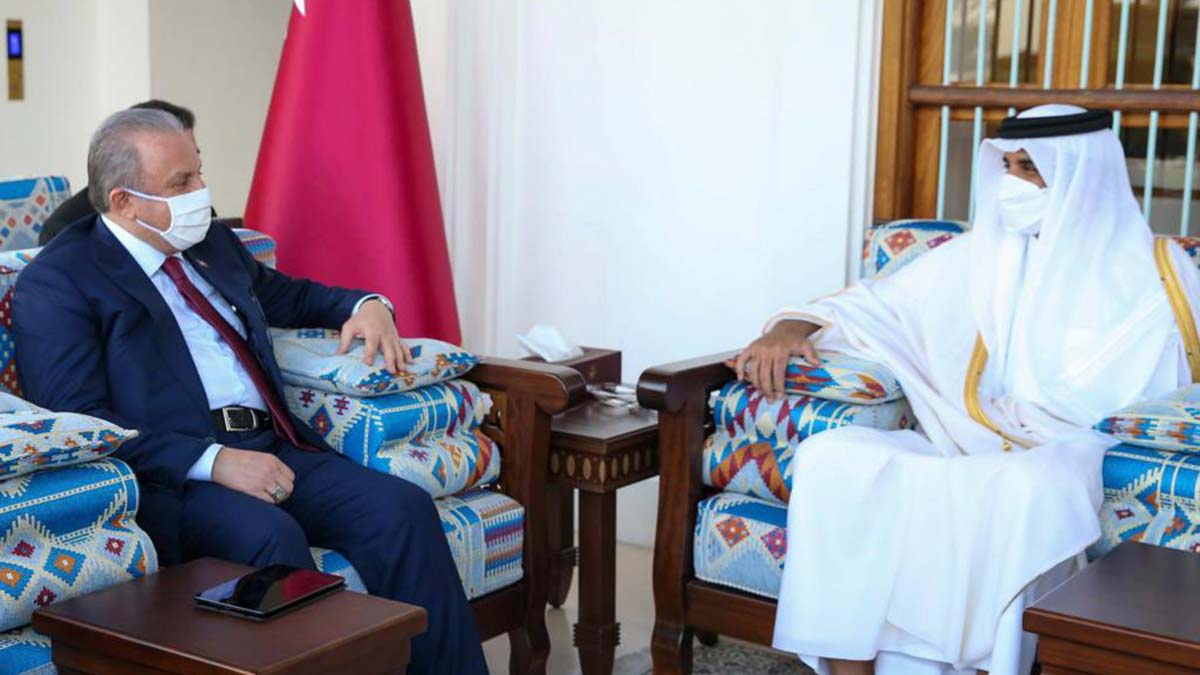 Katar’da bulunan TBMM Başkanı Mustafa Şentop, Katar Emiri Şeyh Tamim bin Hamad Al-Thani ile görüştü. 