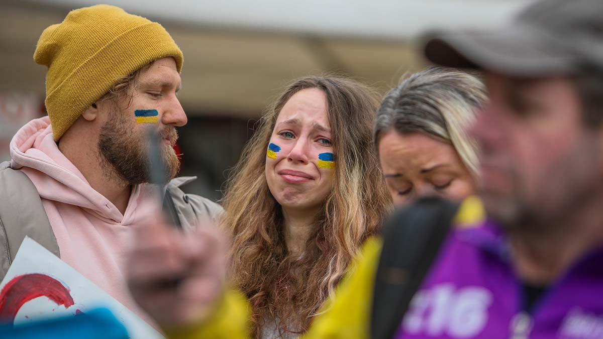 Antalya'da yaşayan Ukraynalılar'dan protesto