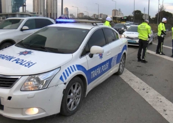 Ataşehir TEM Otoyolu'nda trafik denetimi