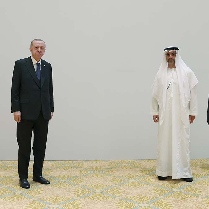 Erdoğan Abu Dabi'de BAE'li iş insanlarıyla buluştu