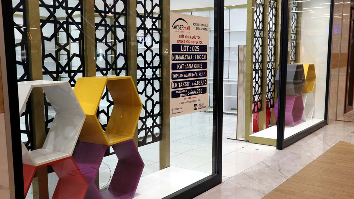 KAYSERmall Outlet AVM'de ihale usulü satış