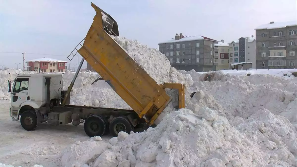 Muş'ta 500 kamyon kar şehir dışına taşınıyor