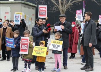 Ankara'da Rusya Büyükelçiliği önünde eylem
