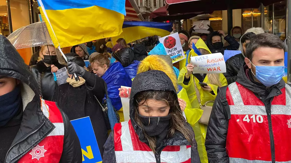 İstanbul'da yaşayan ukraynalılar'dan eylem