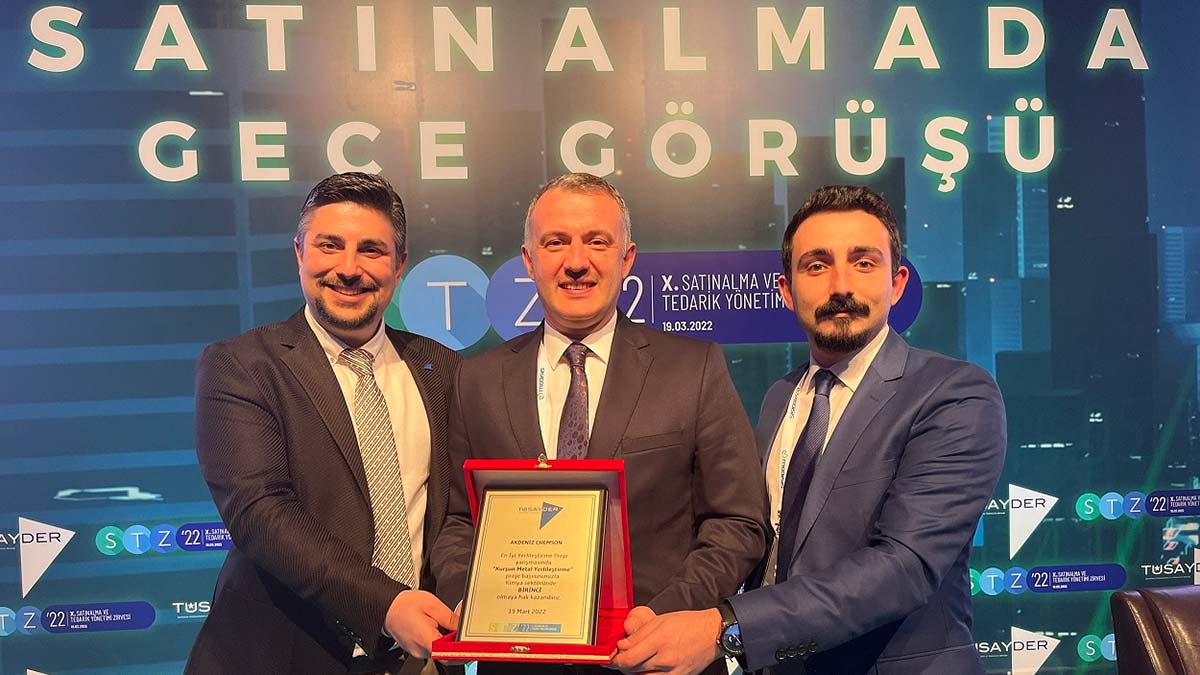 Akdeniz Chemson'a ‘Yerlileştirme Proje Ödülü’