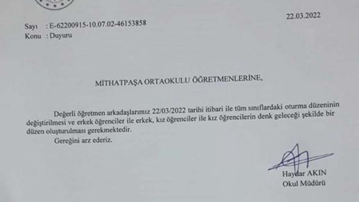 Kız ve erkek öğrencileri ayıran müdüre soruşturma