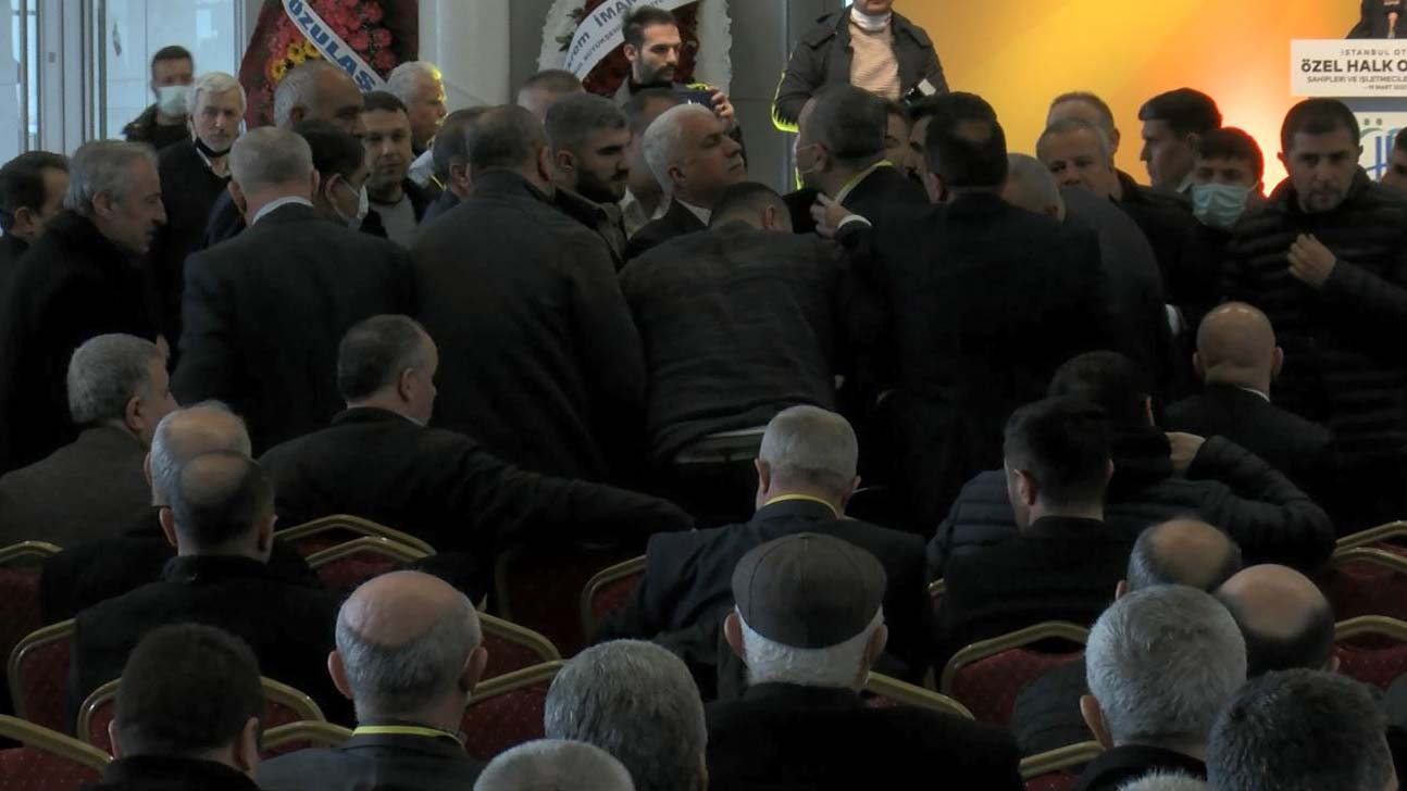 Özel Halk Otobüsleri Esnaf Odası'nda gergin anlar