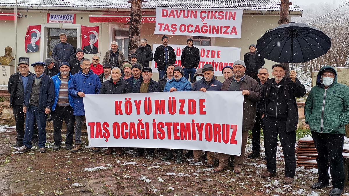 Taş ocağına yöre halkından tepki