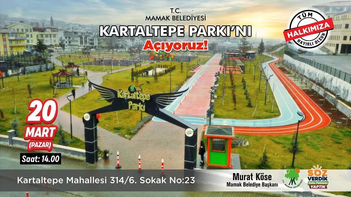 Mamak kartaltepe parkı hizmete açılıyor