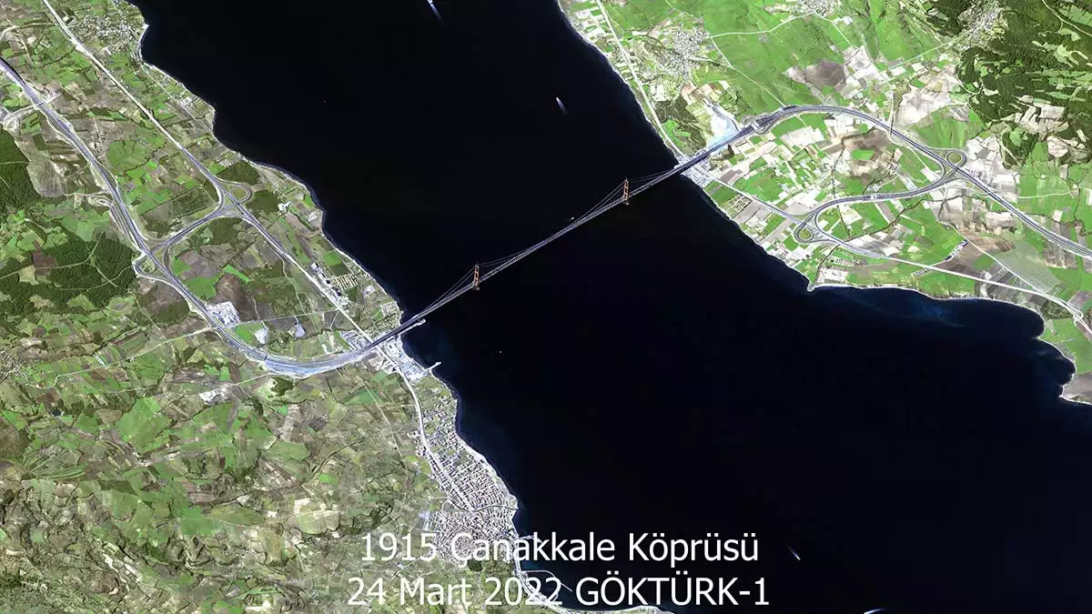 Göktürk-1 uydusundan çanakkale köprüsü