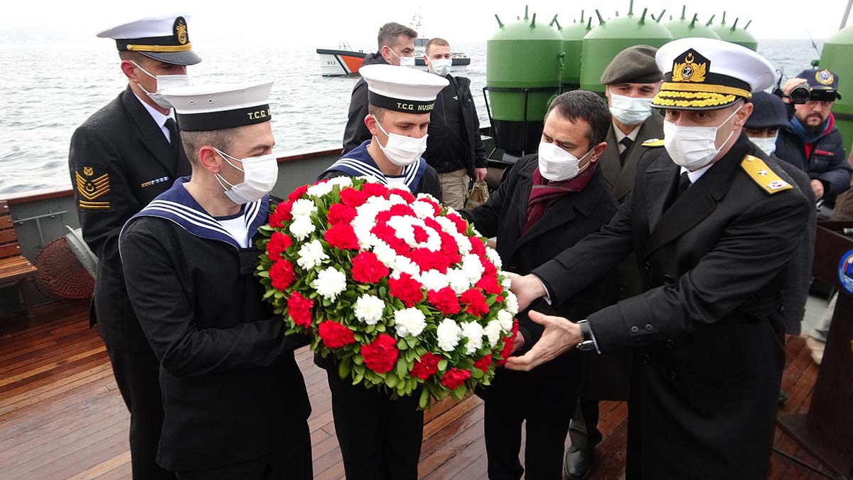 TCG Nusret mayın gemisi aynı rotada