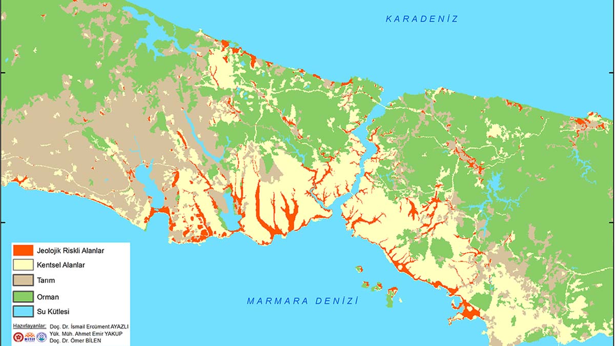 Doç. Dr. Ayazlı, "Çalışmamızdan elde ettiğimiz sonuçlara göre, İstanbul'da tarım arazilerinin yüzde 37'si, ormanlarınsa yüzde 21'i kentleşme tehdidi altında" dedi.