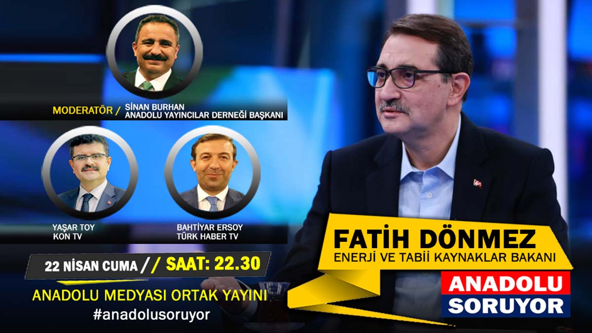Fatih Dönmez Anadolu Soruyor'un konuğu olacak