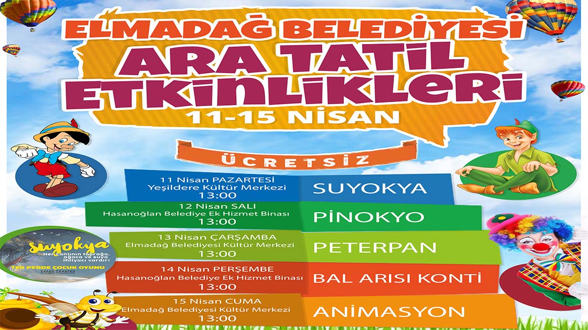 Elmadağ'dan çocuklara ara tatil hediyesi