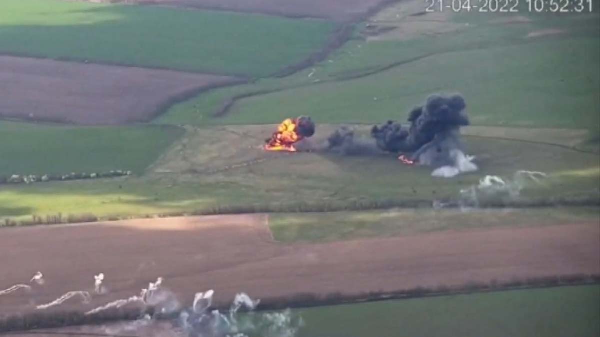 Ukrayna'dan Rus helikopterinin düşürülme anı