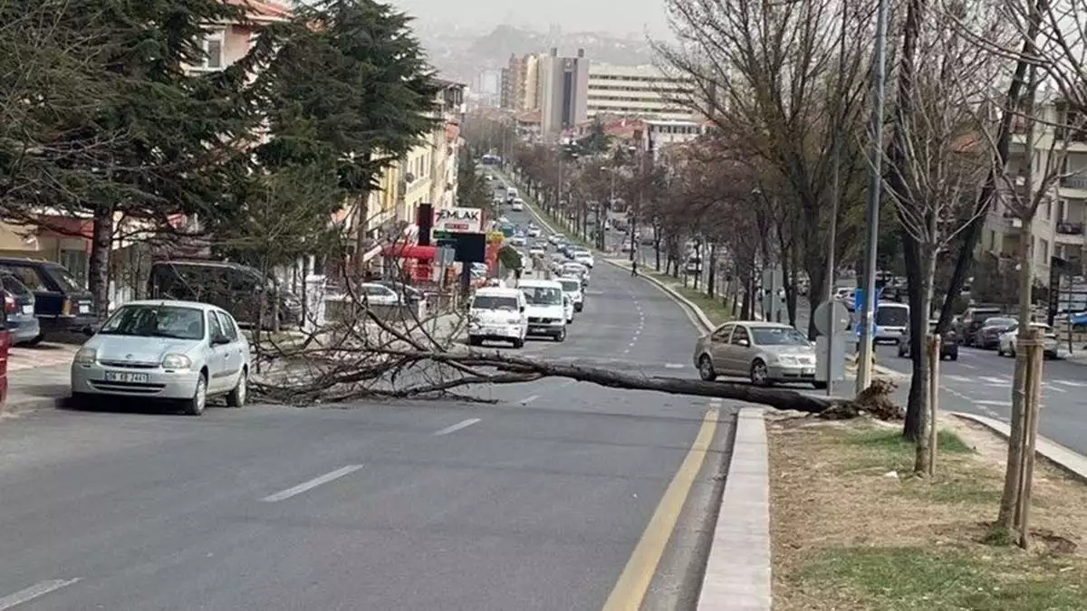 Ankara'da rüzgar; tabelalar uçtu