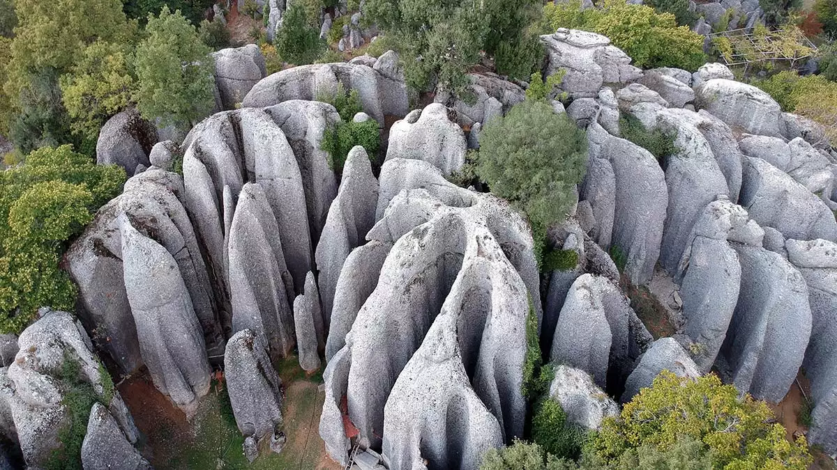 Antalya'da selge antik kenti'ni çevreleyen 65 milyon yıllık 'konglomera' kayalardan oluşan ve 'avatar diyarı' olarak adlandırılan doğa gezginlerinin en önemli yürüyüş rotalarından adam kayalar, vandallar tarafından sprey boyayla kirletildi.