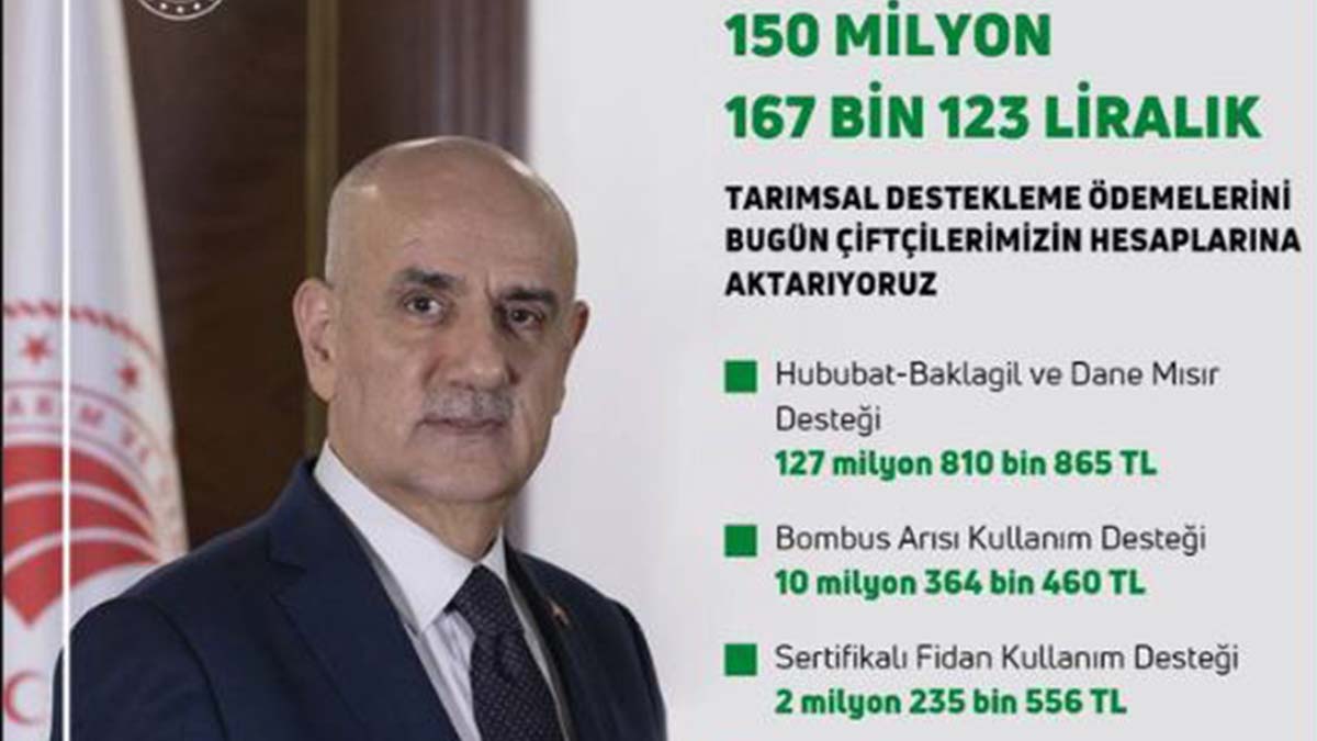 Tarımsal destekleme ödemeleri hesaplara aktarılıyor