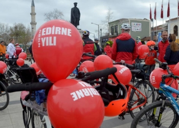 Edirne Kırmızısı için pedal çevirdiler