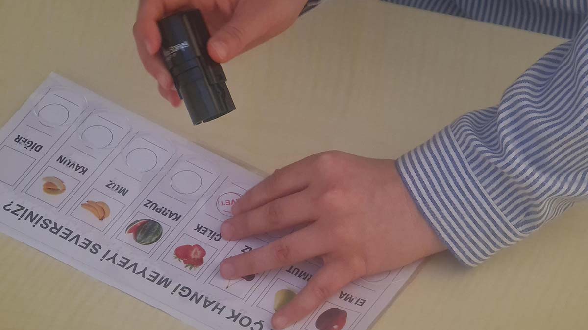 Görme engelliler için saydam oy pusulası şablonu