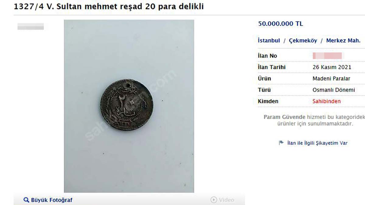 Osmanlı paraları milyonlarca liraya satışta