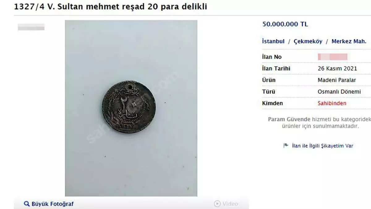 Osmanlı paraları milyonlarca liraya satışta