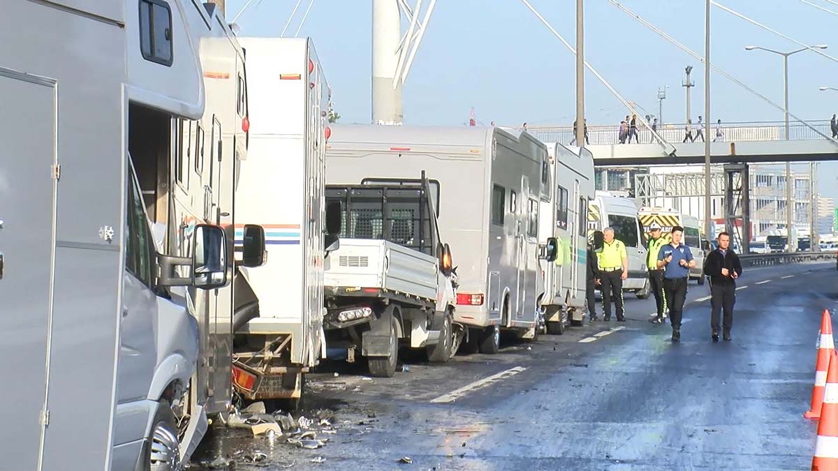 TEM Otoyolunda zincirleme kaza; 6 yaralı