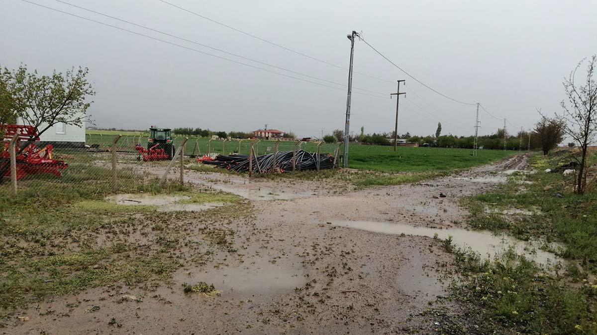 Kayseri'de dolu tarım alanlarına zarar verdi