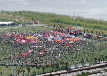 Maltepe'deki 1 Mayıs kutlaması havadan görüntülendi