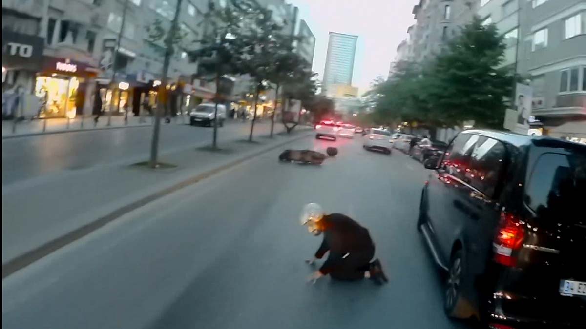 Motor yağı motosiklet kazasına neden oldu