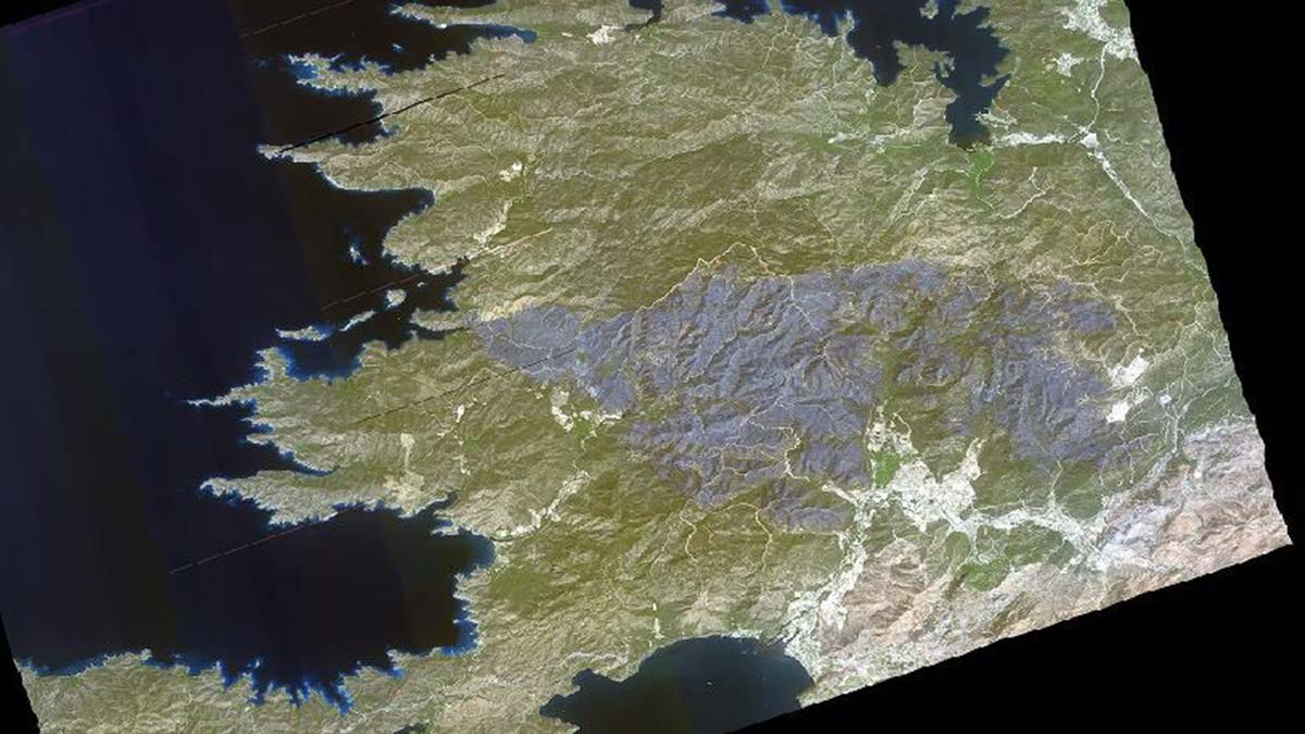 Marmaris yangını uzaydan görüntülendi