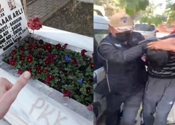 Şehit mezarlarına PKK yazan sanığa tahliye