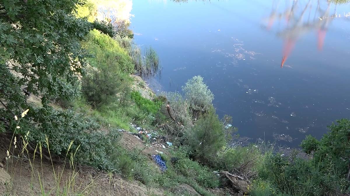 Otomobille gölete düştü