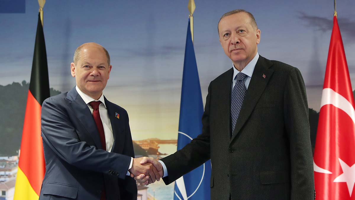 Erdoğan Almanya Şansölyesi Olaf Scholz'u kabul etti