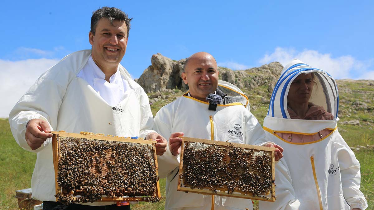 İtalyan aşçı Eğriçayır Yaylası'nda ballı tatlı yaptı
