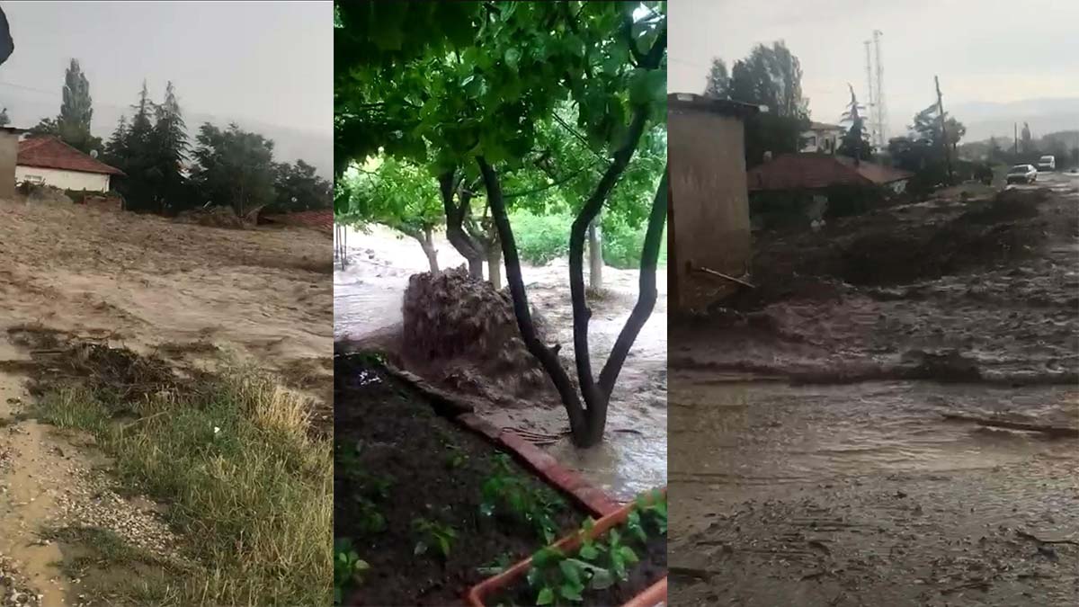 Kırıkkale'de sağanak günlük yaşamı olumsuz etkilerken, bazı ev ve iş yerlerini su bastı, bahçeler su altında kaldı.