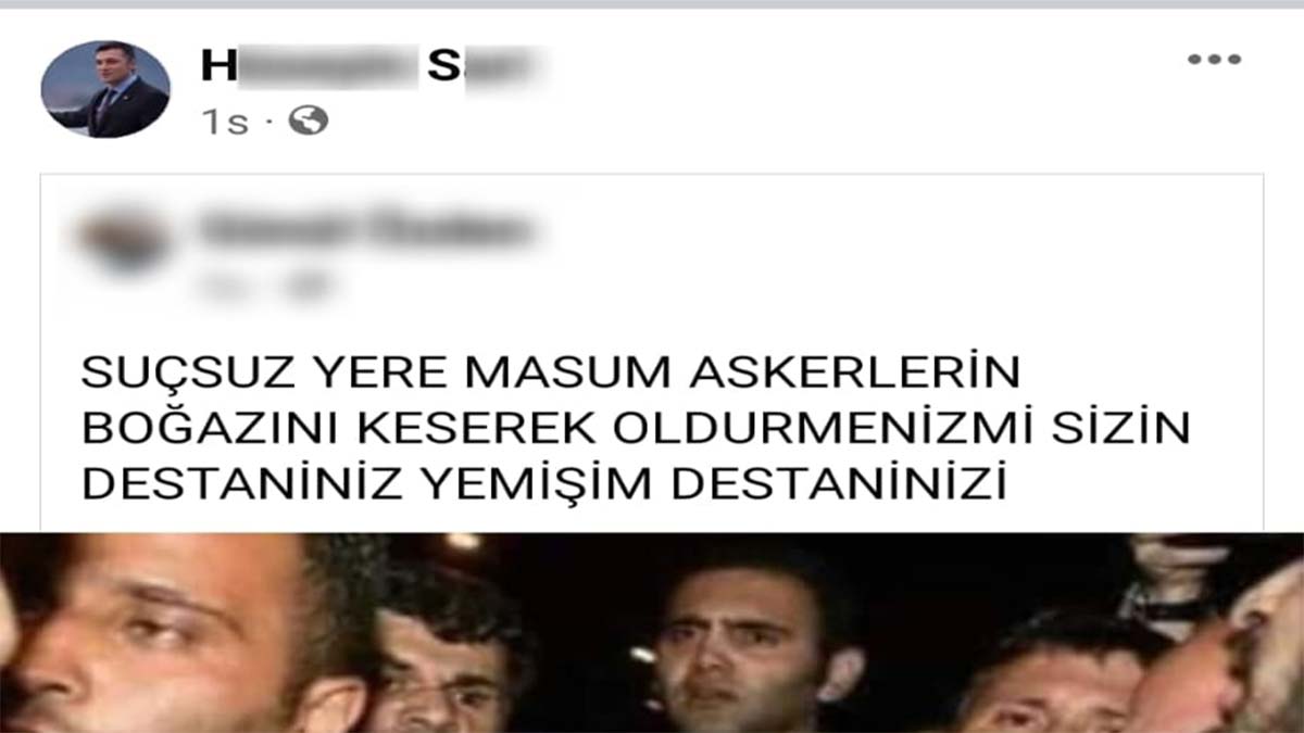 15 Temmuz şehitlerini aşağılayan kişiye gözaltı