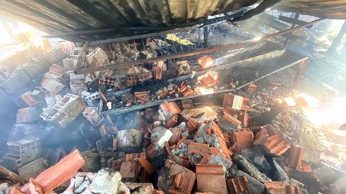 Ahırda yangın çıktı, 20 küçükbaş yanarak öldü